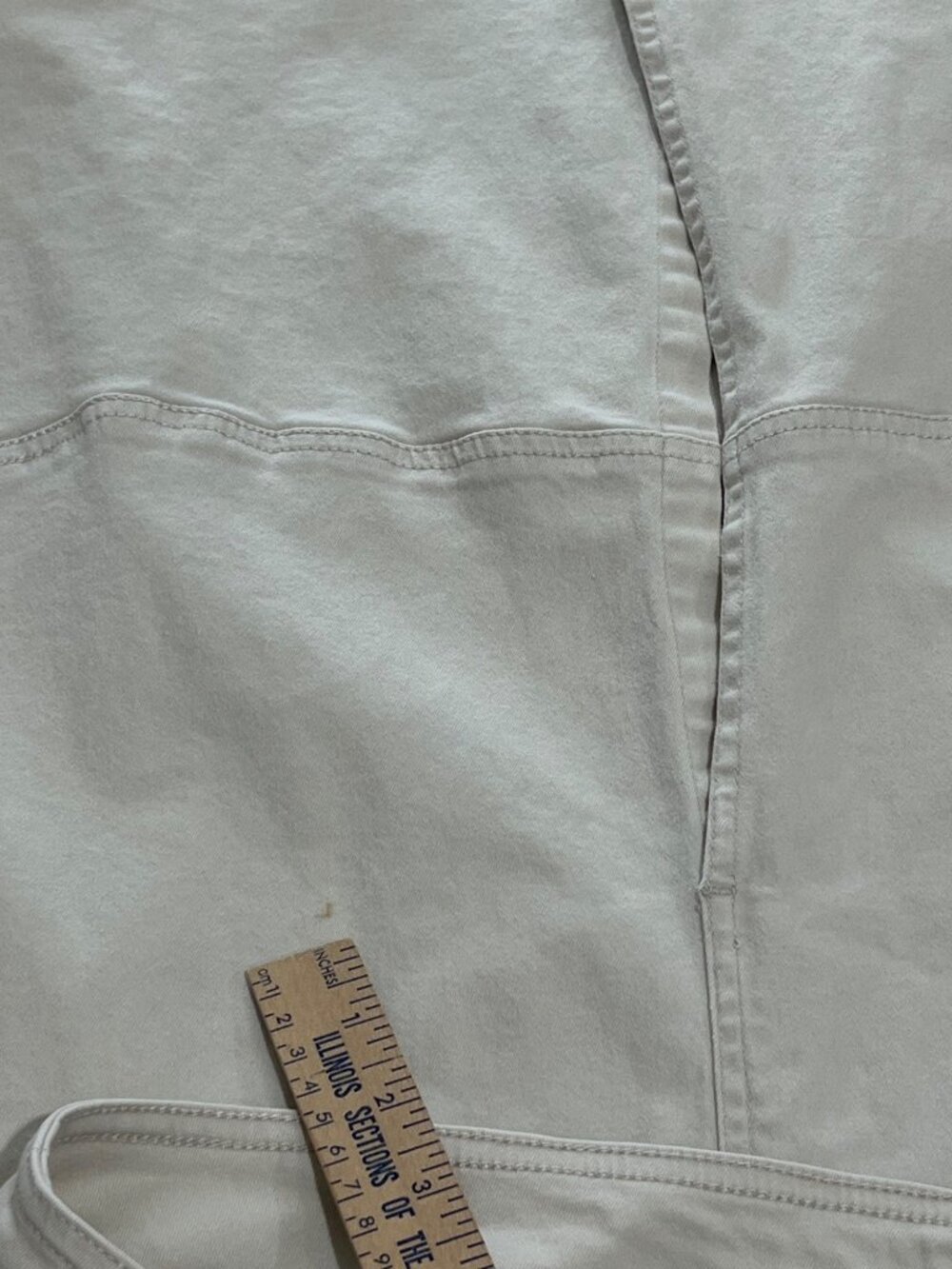 Denim & Co Khaki Denim Midi Skirt Womens 18W Tan Flared Hem - Picture 5 of 6